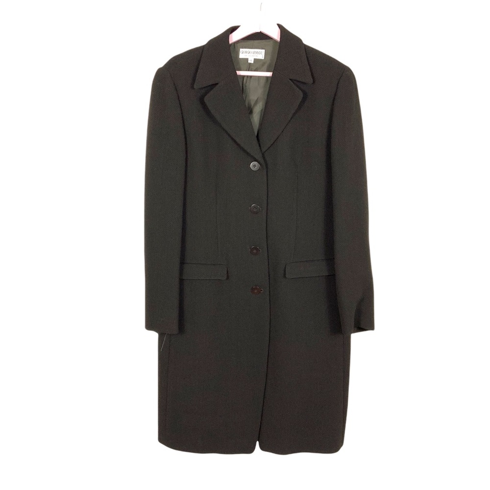Giorgio Armani le Collezioni long wool tweed coat 12